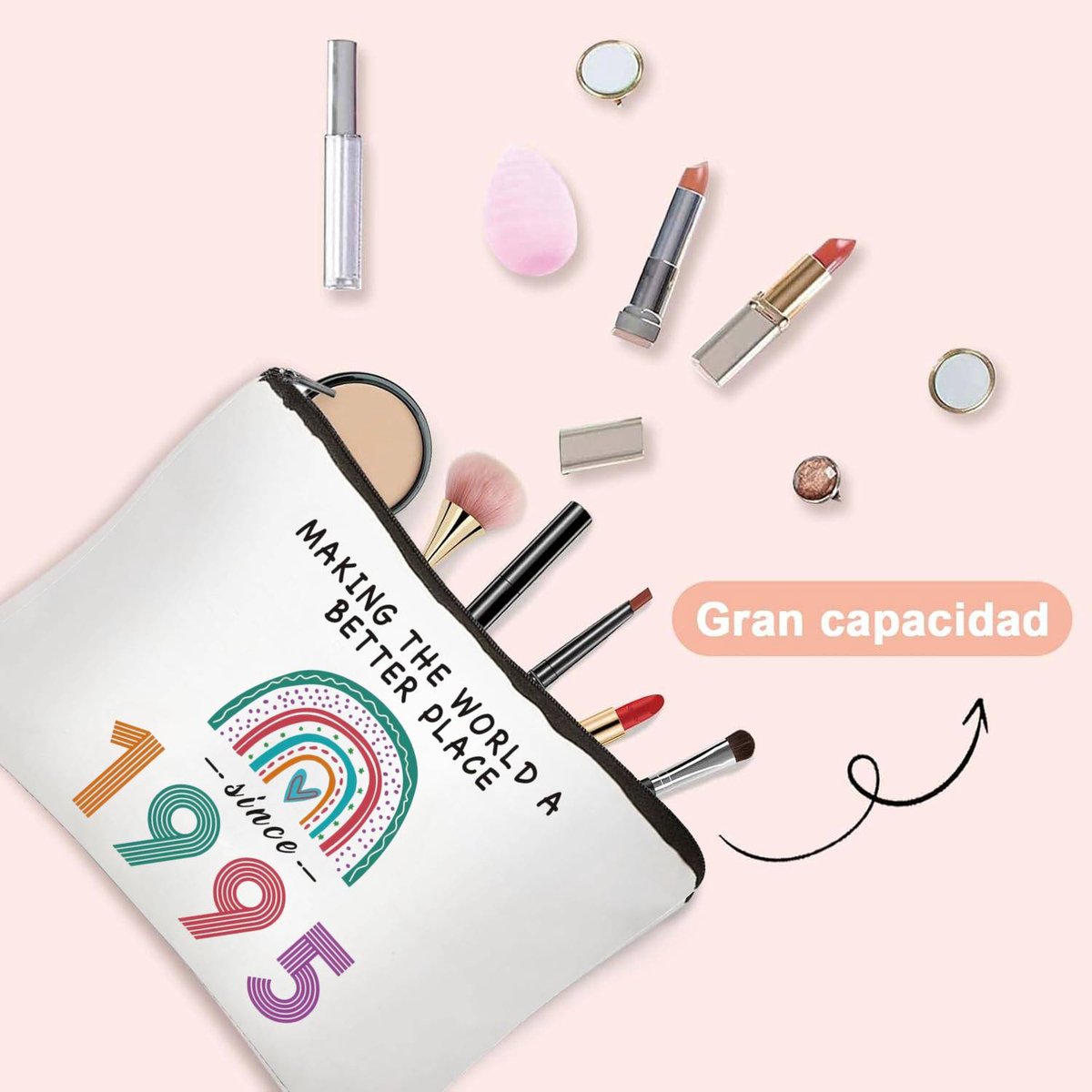 Makeup Bag - Storage Bag - Birthday Makeup Bag - Women's Makeup Bag - For Women, Girls, Girlfriends, Party Gifts - Pencil Storage Bag - Toiletry Bag (1995) - Image 2