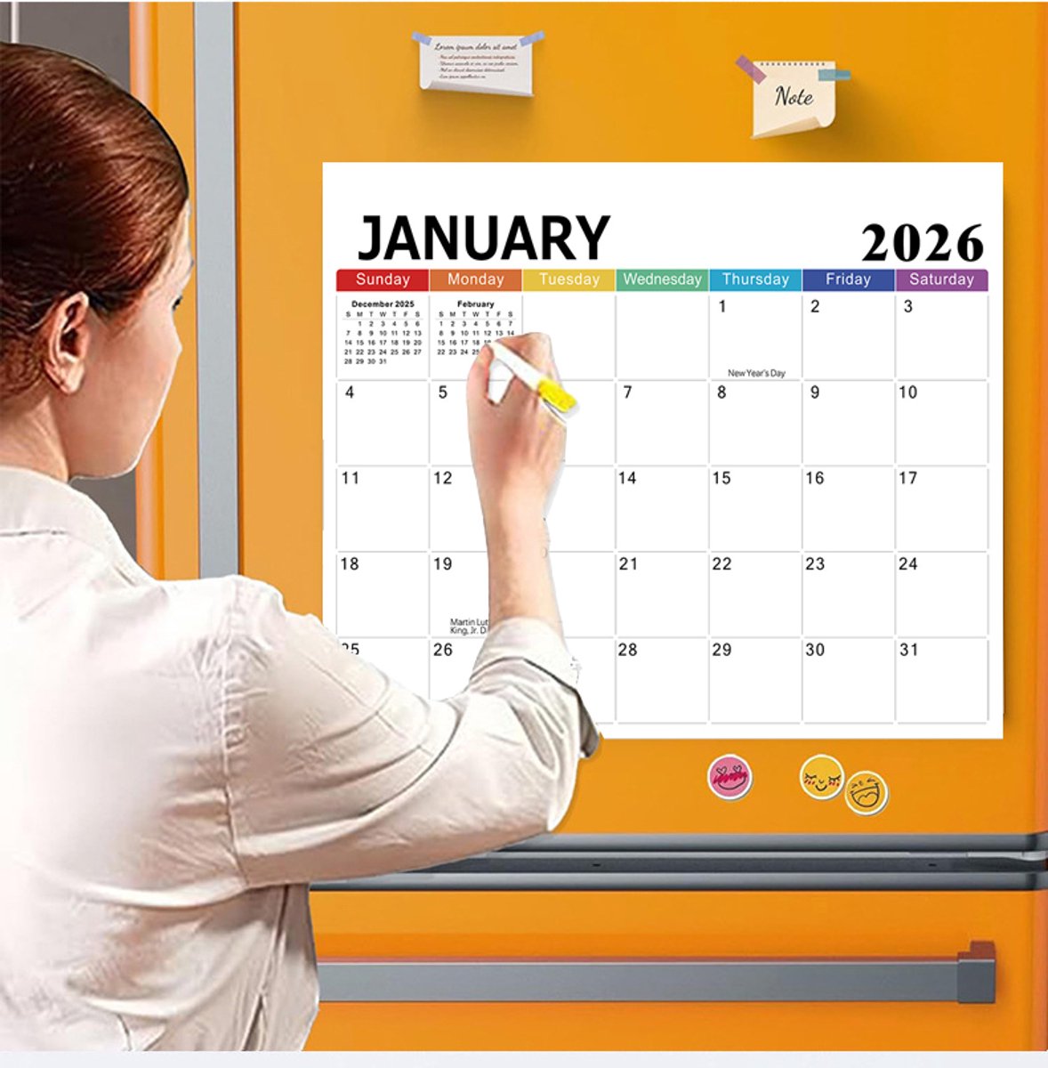 2026-2027 Magnetic Fridge Calendar - Agenda Calendar 2026 - Agenda Calendar 2026 - Calendar 2026 Weekly Calendar - 18 Month Planning Board (Jan 2026 - Jun 2027) - Large Format 30x25 cm - Sustainable Paper - Image 3
