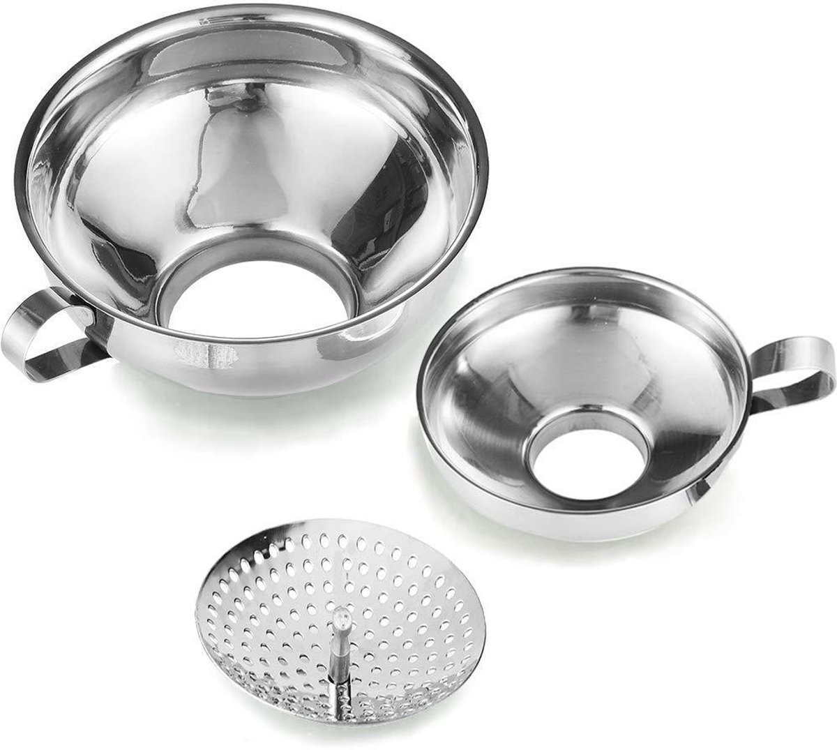 3-Pack - Funnels - Stainless Steel - Kitchen Funnels - Jam Can Funnels - Image 1