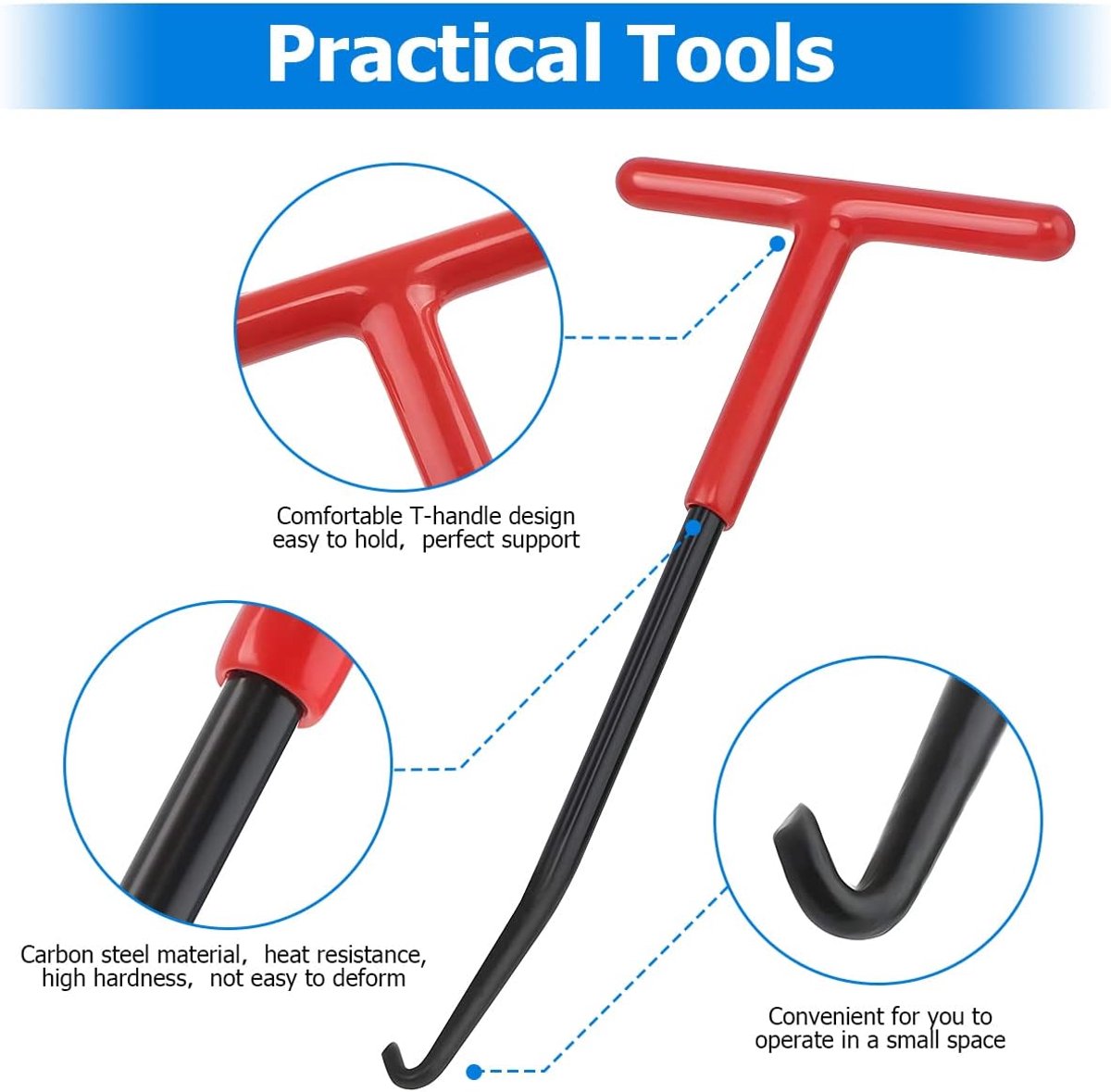 Brake Spring Hook - 2-Piece Set - Exhaust Spring Puller - Motorcycle | Bicycle | Spring Puller - Special T-Shaped Tool - Image 3