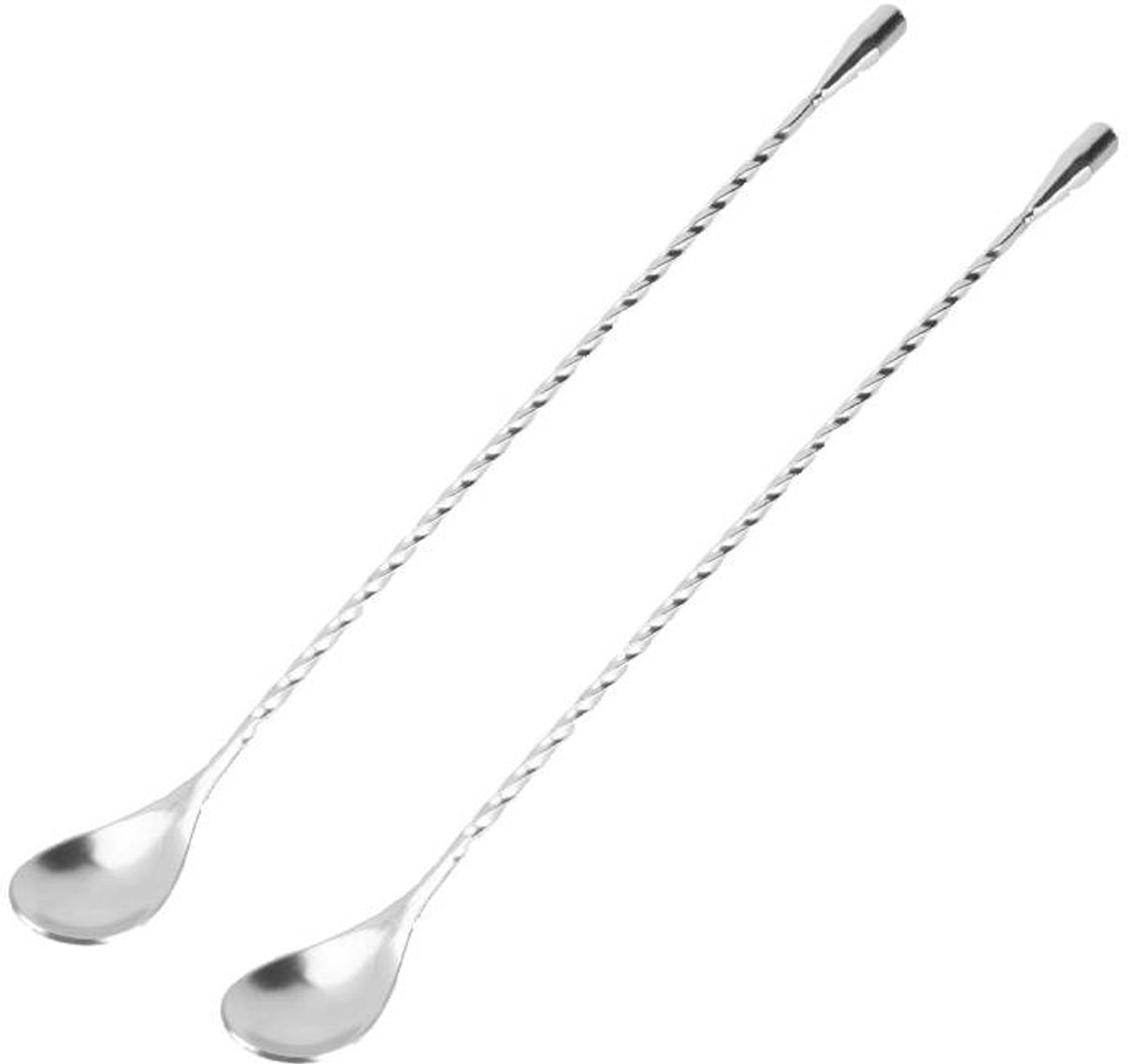 Stirring Spoons - 2 Pack - Stainless Steel Cocktail Spoons - 30cm Stainless Steel Cocktail Spoons - Long Handle Cocktail Mixer with Spiral Design - Suitable for bars, kitchens and other occasions. - Image 1