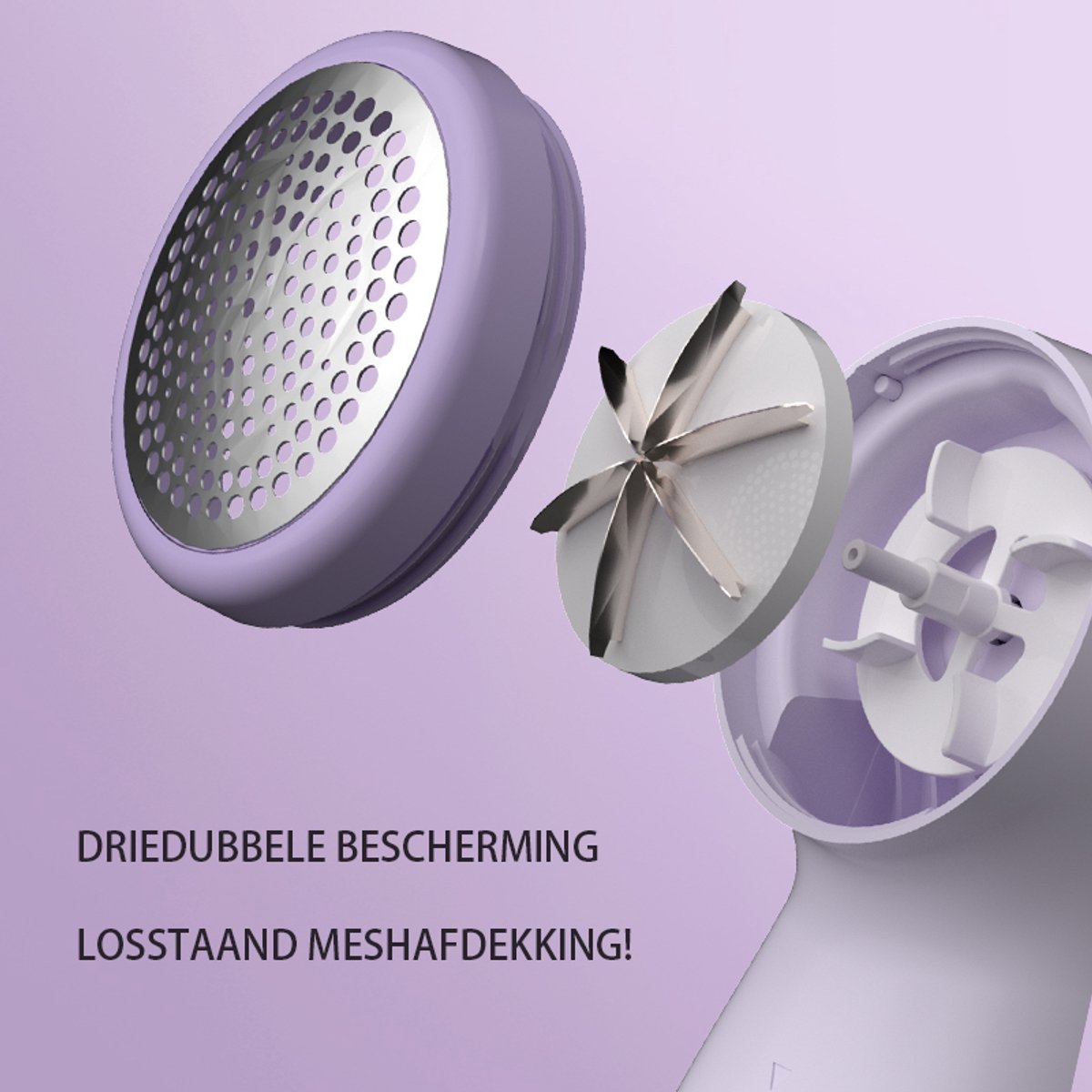 Rechargeable Lint Remover with Display - Lint Remover - Suction and Shave Function - Lint Remover - Type-C Charging - 3 Working Modes & 6-Blade System - Beige - Image 2
