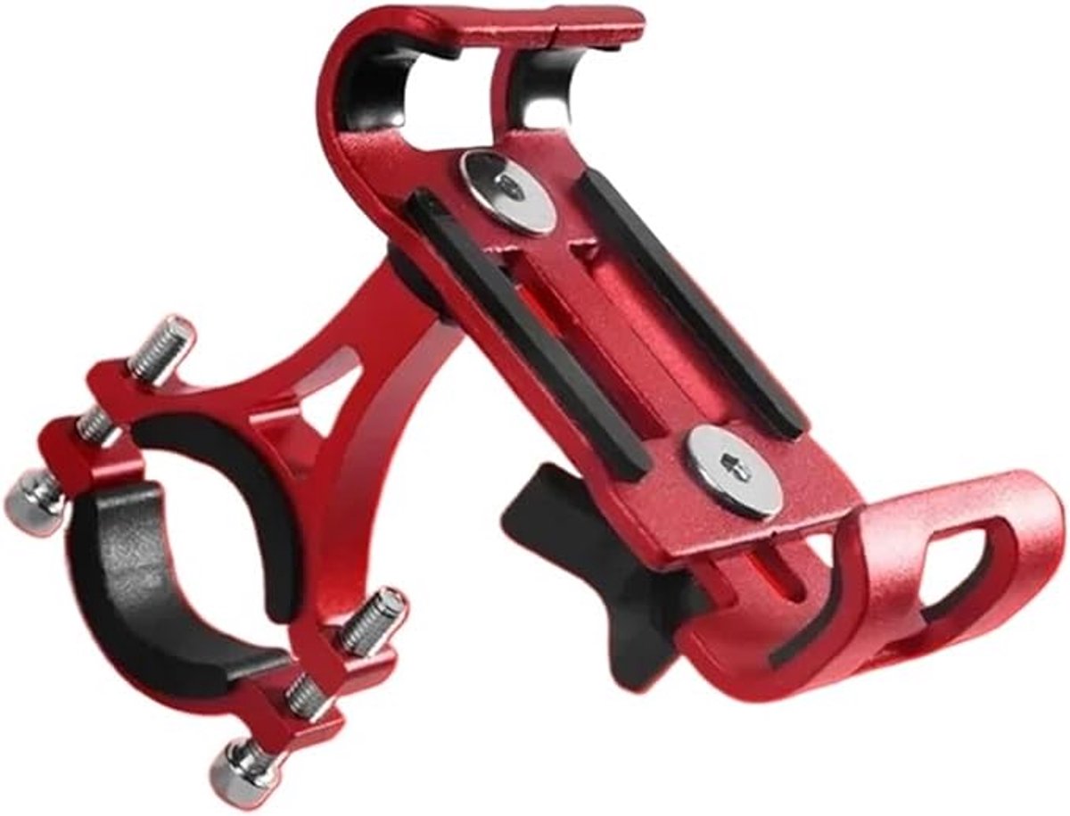 Phone holder for bicycle and motorcycle - Universal phone holder - 360° rotatable and tiltable - Bicycle accessories - Red - Image 1