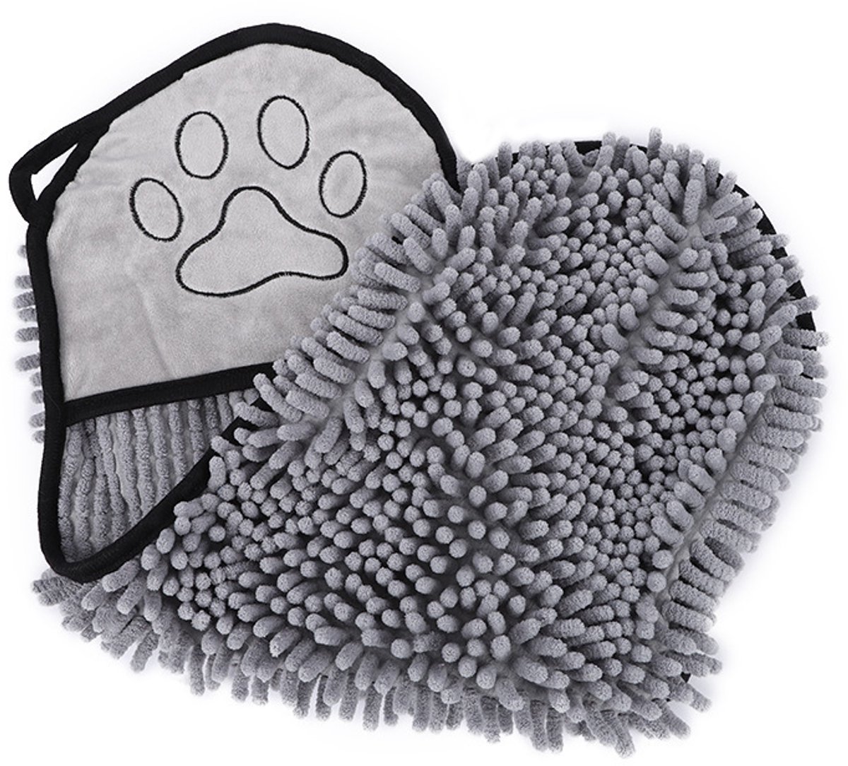 Dog Towel - Quick-drying dog towel - Super absorbent dog towel - Bath towel for dogs - Comfortable paw pockets - Suitable for indoor and outdoor use - Durable material - Machine washable (Gray, 62 x 25 cm) - Image 1