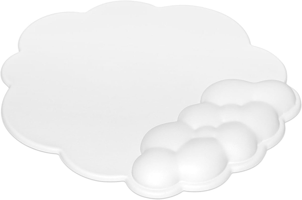 Mouse Pad - Mouse Pad with Wrist Rest - Ergonomic Mouse Pad - Mouse Pad with Leather Surface, Suitable for Computers, Laptops, Office, Home and Travel, with Non-Slip Bottom - White - Image 2