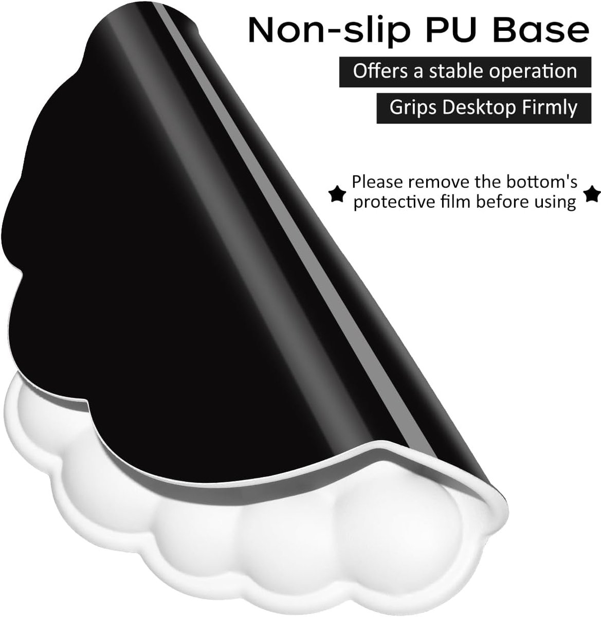 Mouse Pad - Mouse Pad with Wrist Rest - Ergonomic Mouse Pad - Mouse Pad with Leather Surface, Suitable for Computers, Laptops, Office, Home and Travel, with Non-Slip Bottom - White - Image 4