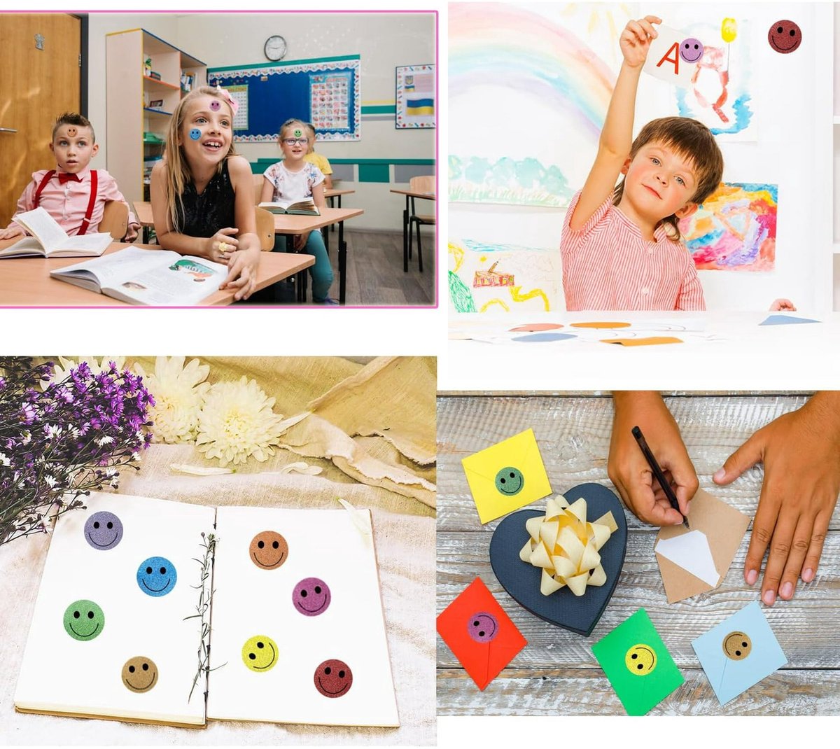 Glitter Dot and Smiley Face Stickers - Smiley Face Stickers for Kids - 500 Sheets of 1