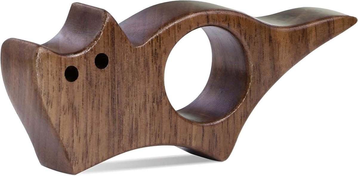 Book Binder - Cat-shaped book binder - Smooth walnut bookshelf - Thumb-shaped book binder - Reading aid - Ideal gift and reading accessory for book lovers - Gift for book lovers and literature enthusiasts (M) - Image 1