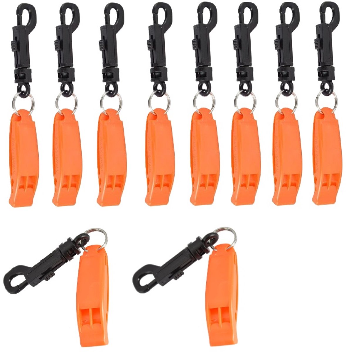 Emergency Whistle (10-Piece Whistle) - Sturdy and Durable Whistles, Suitable for Referees, Coaches, Emergencies, Lifeguards, Basketball, Football, Diving, Hiking, Adventure Sports, etc - Orange - Image 1