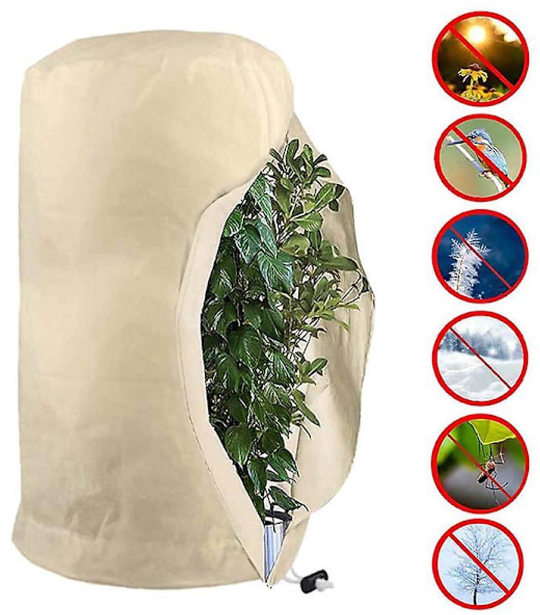 Plant Protection Bag - Reusable Plant Protection Bag with Drawstring - Garden Protection Bag - Frost Protection - Cold Protection - Winter - White - L-120x180cm - Image 3