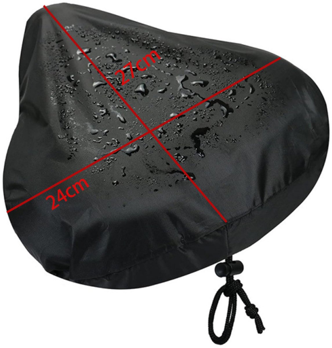 Waterproof Bicycle Saddle Cover with Drawstring - Black - Universal Size 24x27 cm - Protects Against Rain & Dirt - Image 6