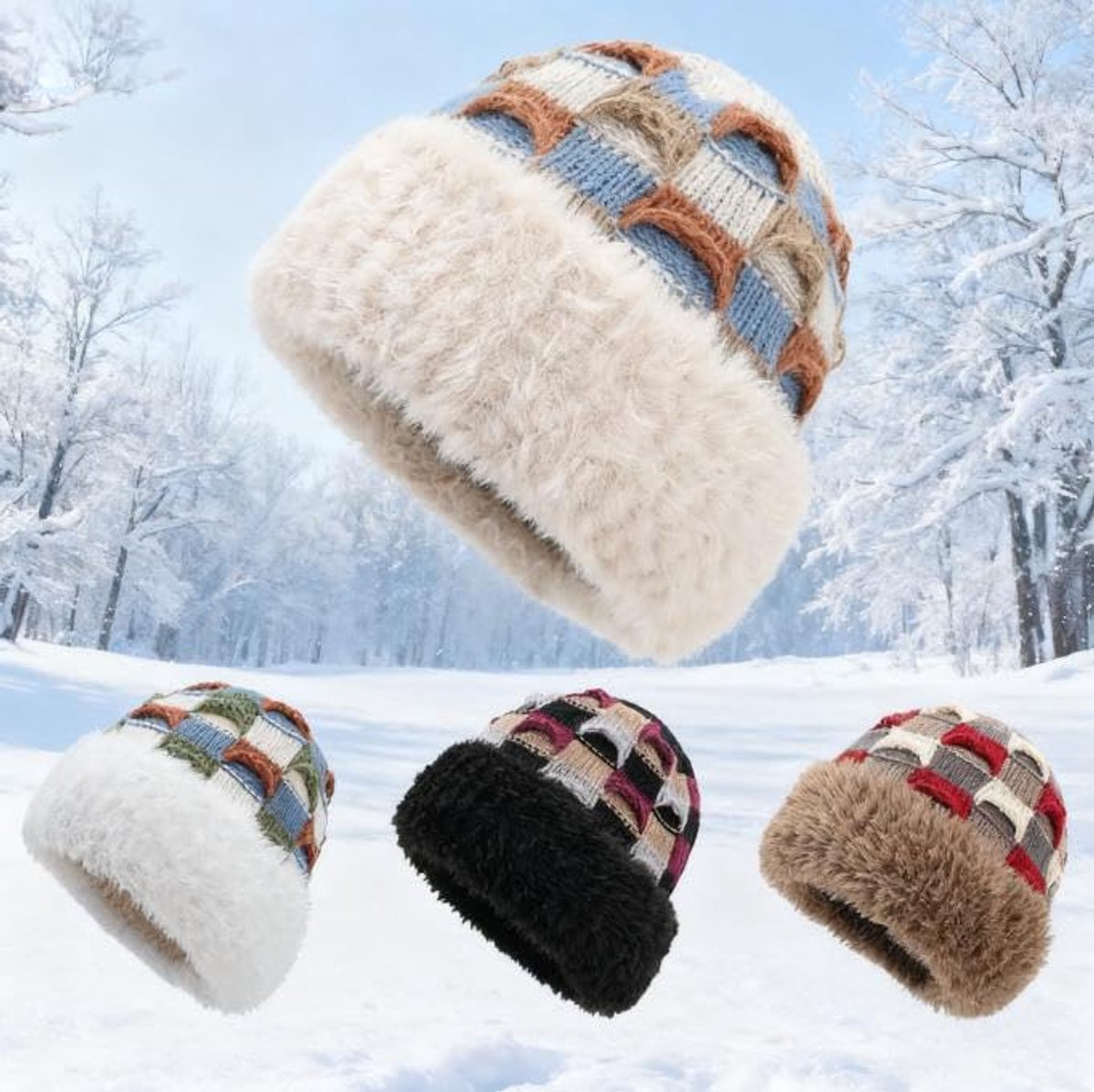 Winter Warm Knitted Hat - With Fleece Lining - Unisex - Suitable for Cold Weather（Black） - Image 3