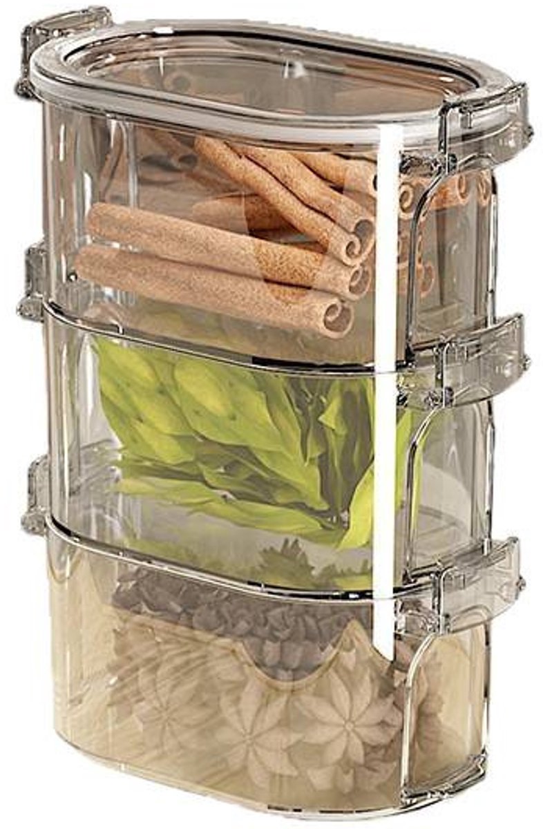 Storage Jars - 3-Tier - Sealed Storage Bottles - Spice Bottles - Storage Boxes - Kitchen Storage Bottles - Image 1