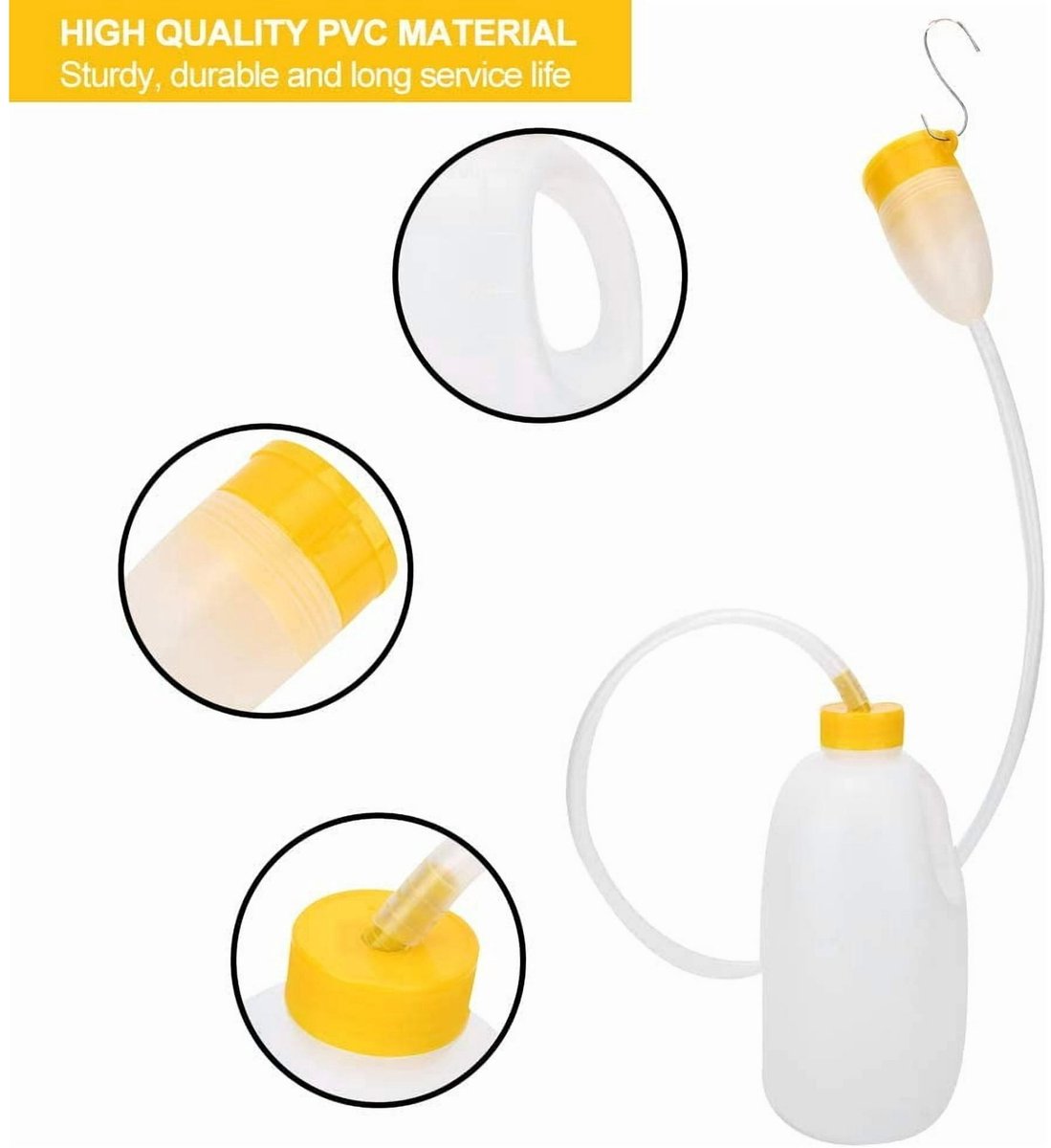 Urinal Men - Pee Bottle Men - Camping Toilet - Plastic - Urinal for Men - Anti-splash Urine Cup - Large 1700ml - Urinal Men with Lid - Reusable - For the Elderly, Hospital, Camping - Image 4