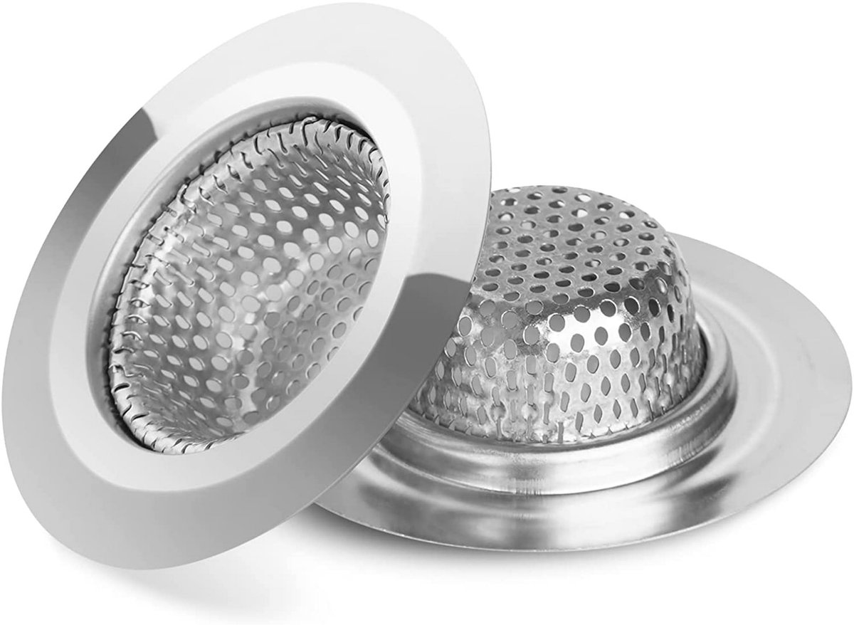 Drain Filter - 2-Piece - 2.79-Inch - Stainless Steel Shower/Bathtub Drain Cover - Bathtub Drain Filter, Suitable for Bathroom Vanities, Sinks, and Floor Drains - Image 1