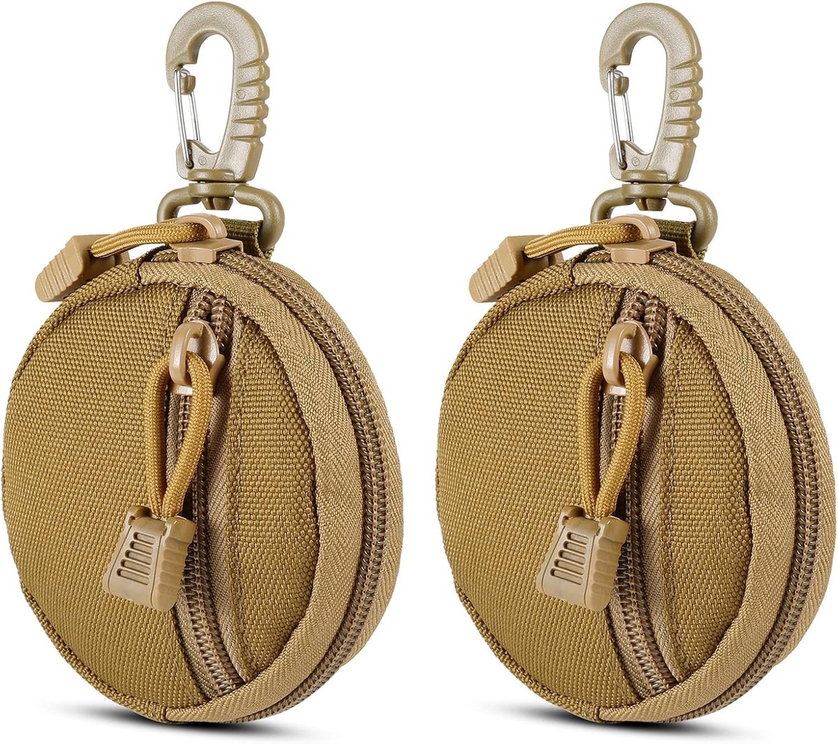 Storage Bag - Accessory Organizer - Compact Wallet for Daily Use - Suitable for Travel, Sports, Running, Camping and Other Indoor and Outdoor Activities - Set of 2 (Khaki) - Image 1