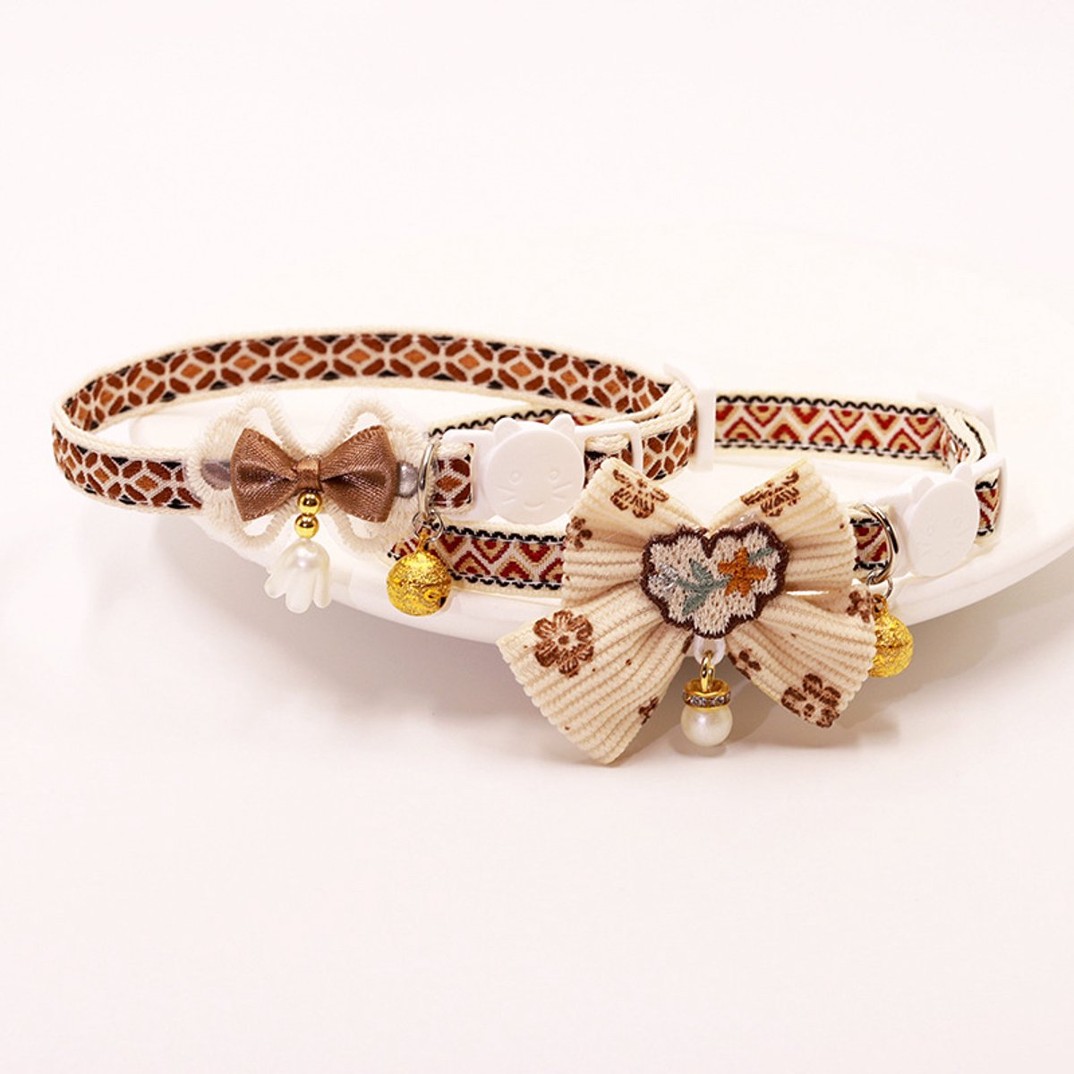 Cat Collar - Bow and Bell Collar - Adjustable Kitten Collar - Dog Collar - Lightweight Safety Collar for Pets (Set of 6) - Image 3