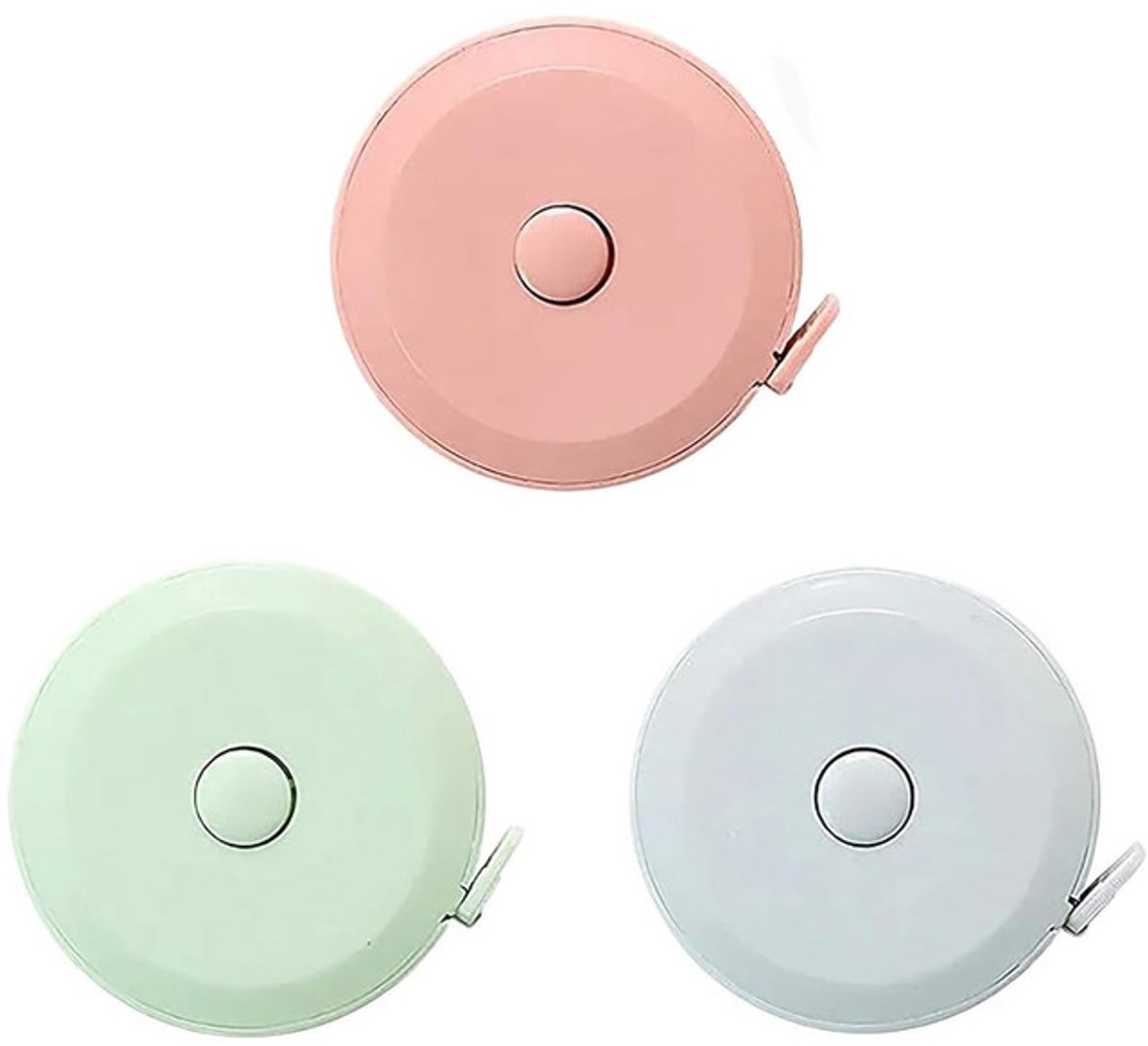 Measuring Tape - 3-Pack - Extendable Measuring Tape - Double-Sided Flexible Measuring Tape - Suitable for Measuring Body Sizes - 60 Inches (1.5 Meters) - Can Be Used for Sewing Fabrics, Making Clothes, Etc. (Macaron Blue, Pink, Green) - Image 1