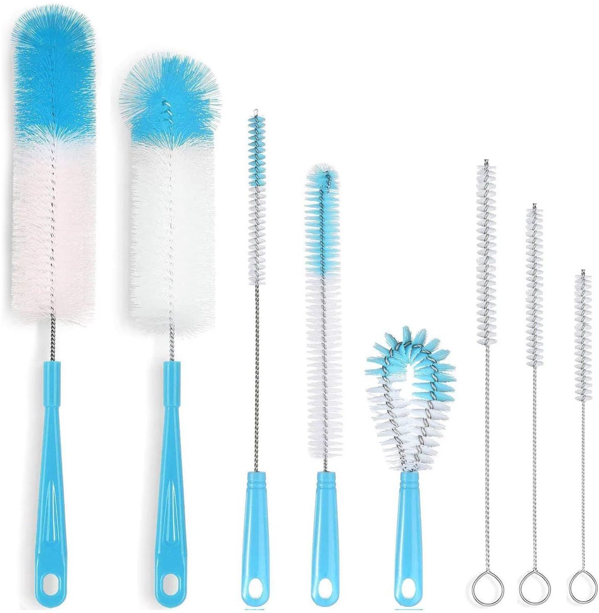 Cup Cleaning Brushes - Pack of 8 - Scratch-resistant - For all cup surfaces - Baby bottle brush - Blue - Image 1