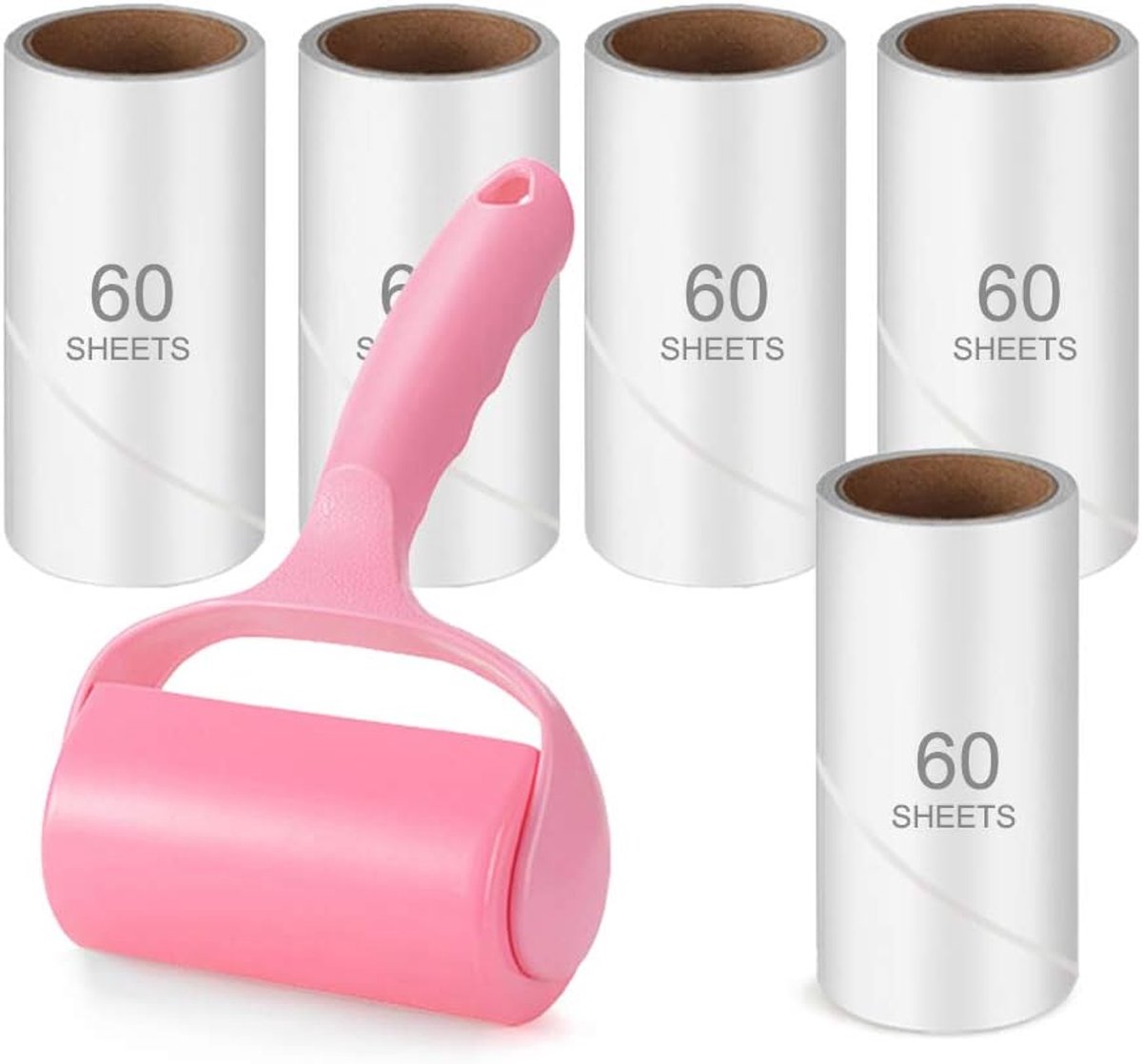 300 Sheet Lint Roller - Pet Hair Remover - Super Sticky Lint Remover Brush - Clothes Cleaner Roller - 1 Roller + 5 Refills - Image 1