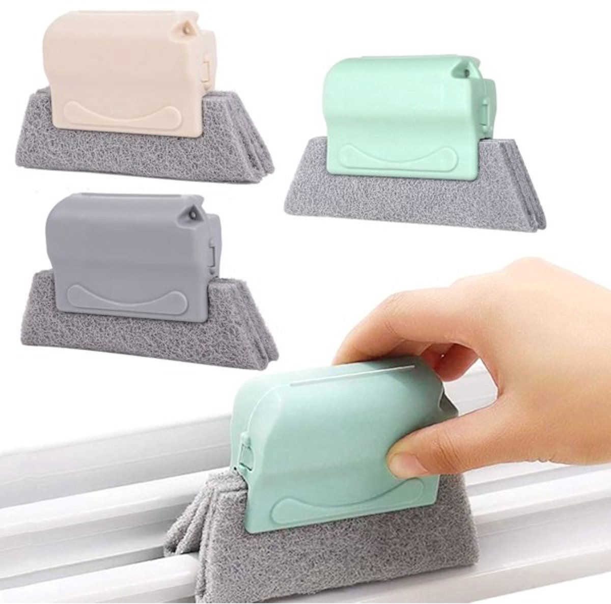Window Cleaning Brushes - For every nook and cranny - 3-pack - Groove cleaning - Image 1