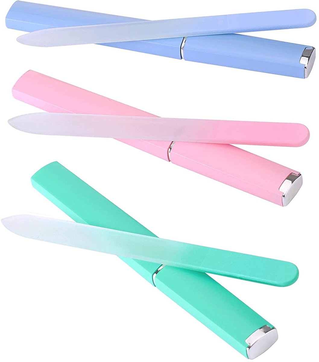 3-pack - Glass nail files - Professional nail tools for natural nails - Gentle nail care - Image 1