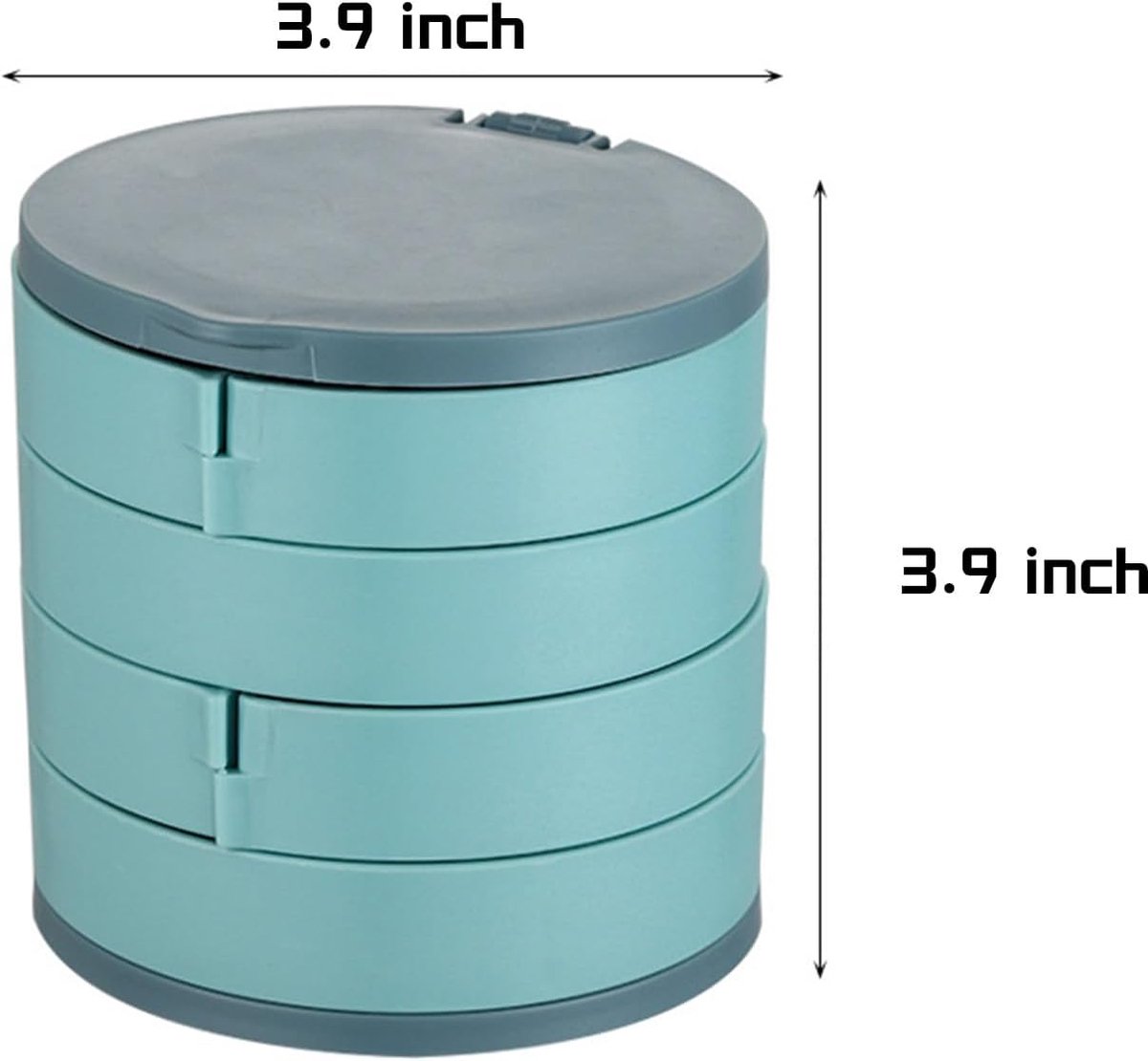 Jewelry Box - Foldable Storage Box - Rotating Jewelry Box with Multiple Layers - Elegant Storage Box for Earrings - Dust-free and Compact - Suitable for Earrings and Jewelry (Blue) - Image 5