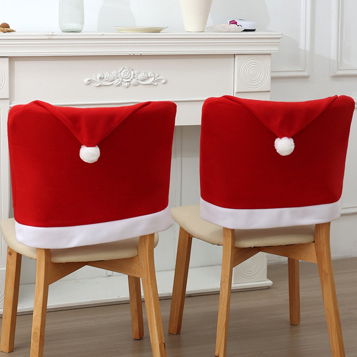 Chair Covers - Set of 5 - Christmas Chair Covers - Red Chair Covers - Christmas Chair Covers - Christmas Decorations - Image 6