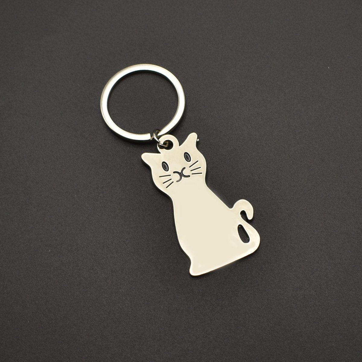 Keychain - Cat Keychain - Cute Keychain - Perfect Gift for Lovers, Friends and Best Friend - Silver - Image 2