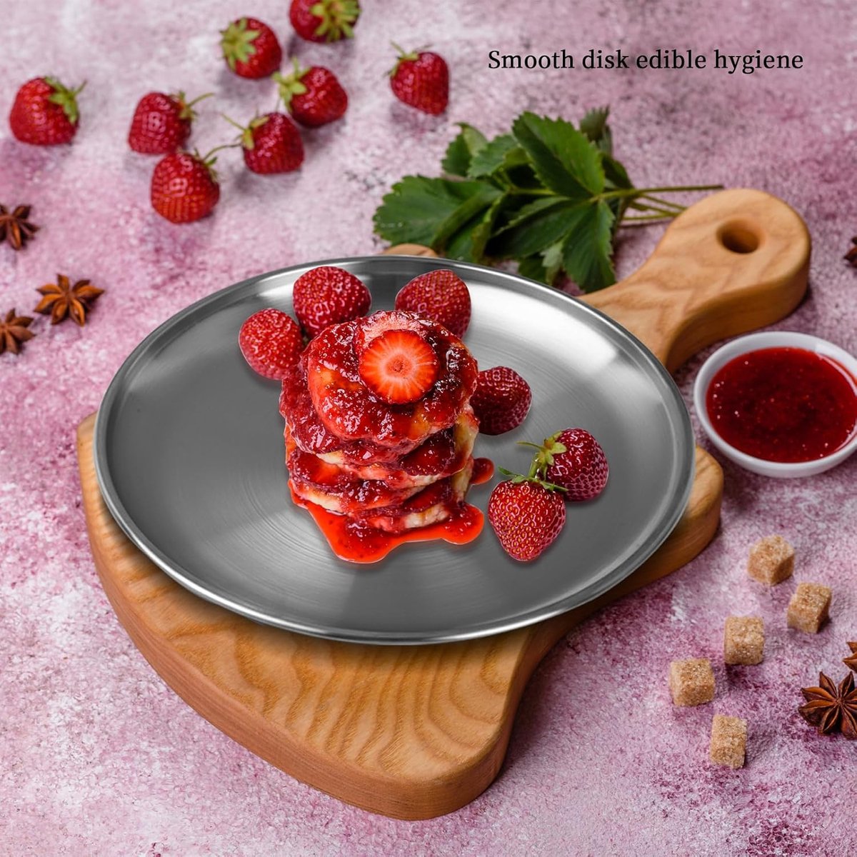 Dinner Plates - 3-Piece - Stainless Steel Plates - 20cm, 23cm, 26cm - Matte Finish - Reusable - Suitable for outdoor use, picnics, kitchens, and parties - Image 4