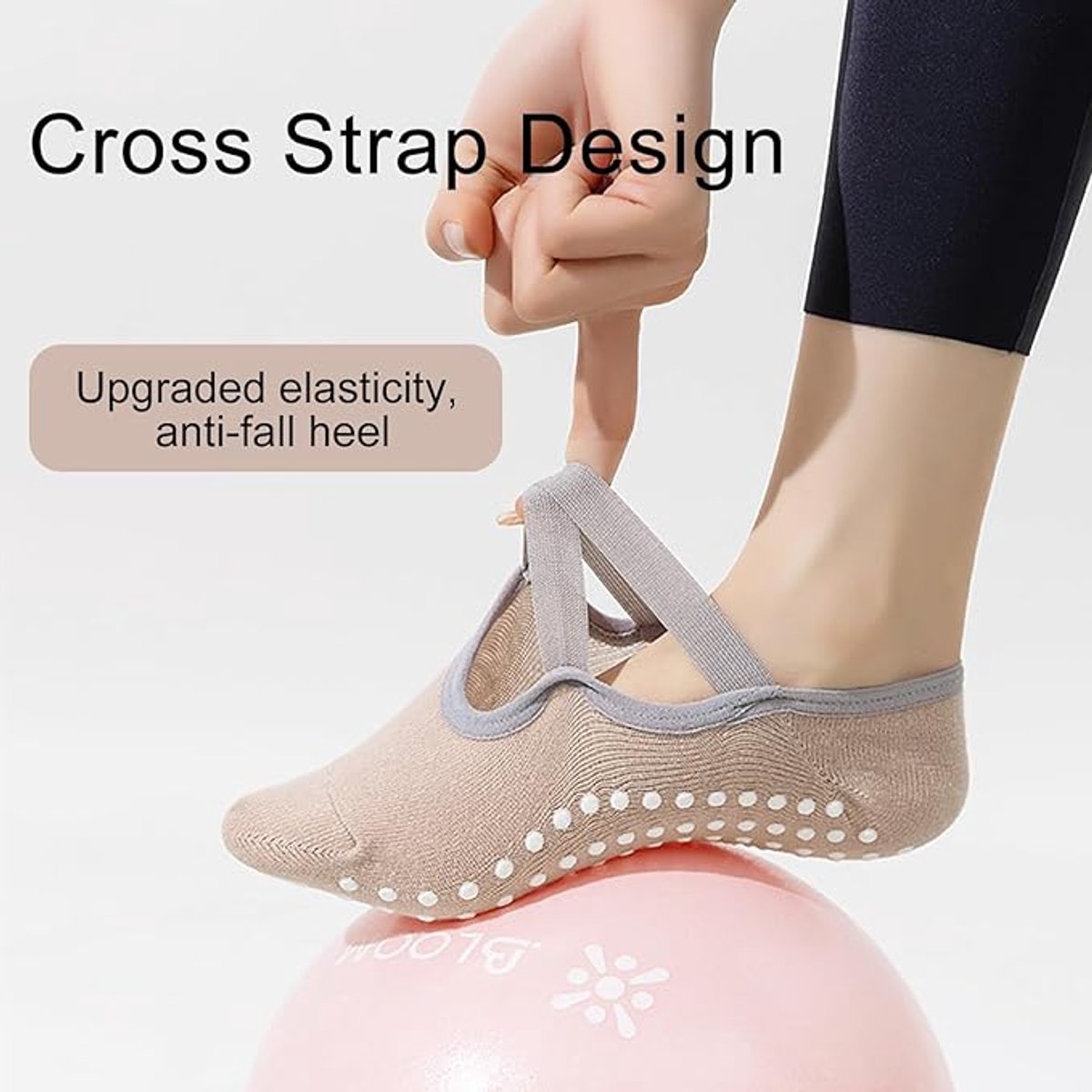 Yoga Socks (4 pairs) - Non-slip socks - Non-slip yoga socks for women - Sizes 35-41 - Pilates socks for women, Non-slip - Fitness Non-slip - Suitable for Pilates, Dance, Fitness - Image 2