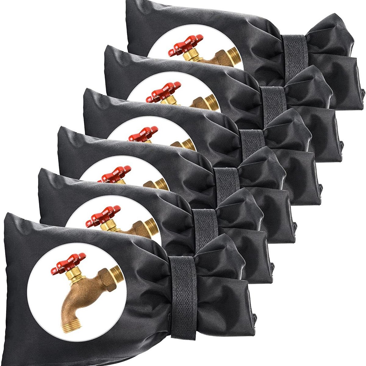 Protective covers for outdoor taps - 10-pack - Protective covers for taps - Oxford cloth - Winter outdoors - Waterproof and frost-resistant tap covers - Insulating covers for water pipes - Frost-resistant protective covers - Image 1