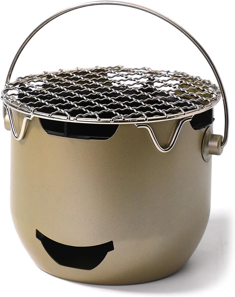 Grill - Portable Charcoal Grill - Mini Stainless Steel Charcoal Grill - Small Outdoor Grill - Suitable for Camping, Backyard BBQs, RVs and Picnics (Green) - Image 1