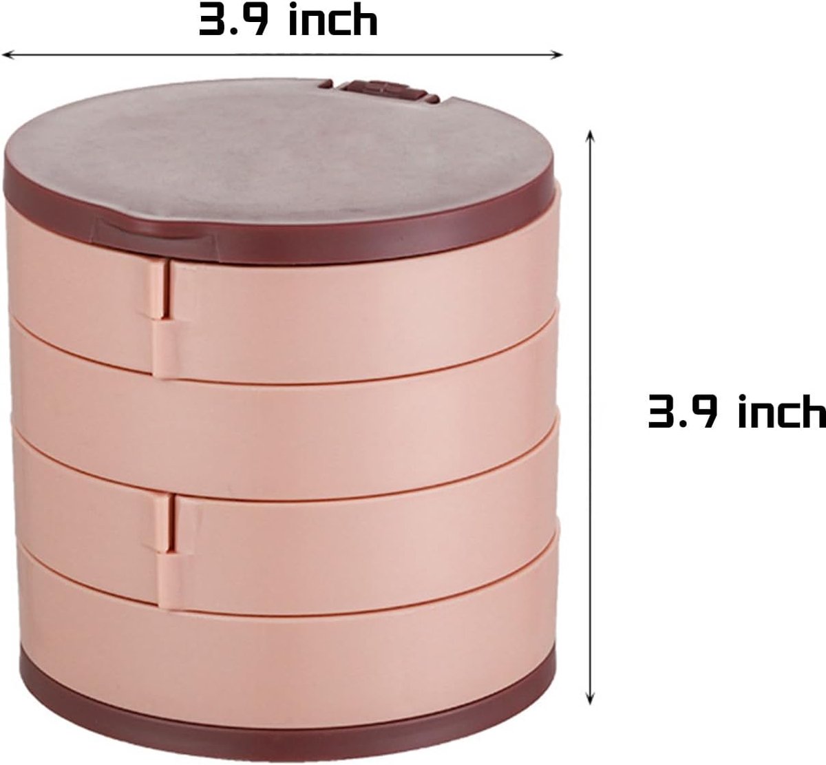 Jewelry Box - Foldable Storage Box - Rotating Jewelry Box with Multiple Layers - Elegant Storage Box for Earrings - Dust-free and Compact - Suitable for Earrings and Jewelry (Pink) - Image 5
