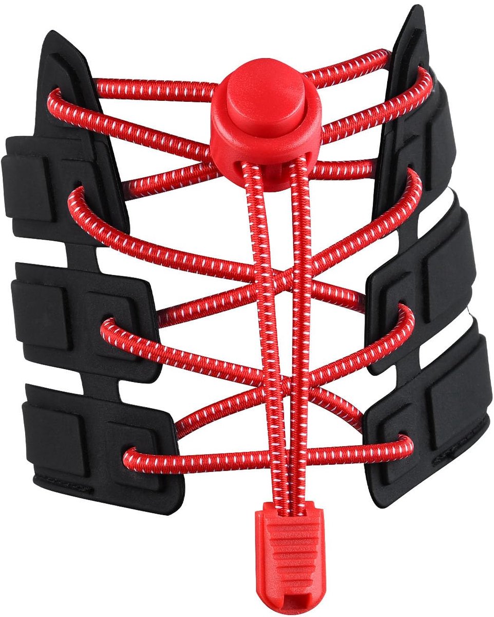 Sneaker Laces 120CM suitable for Sneakers - Elastic laces without a knot - Suitable for students and adults - With strong buckle and quick-release function (red) - Image 1
