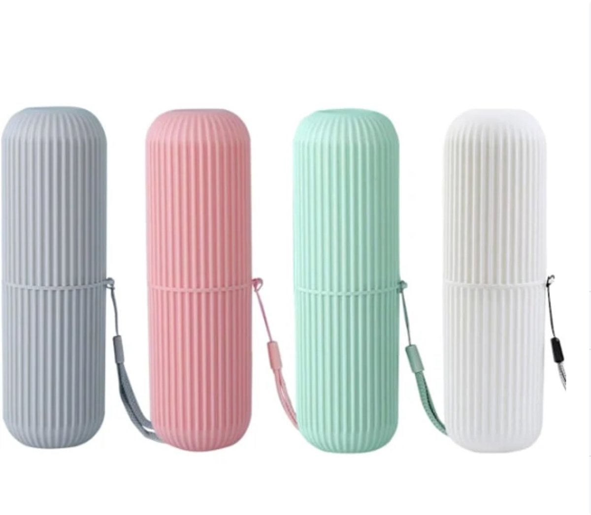 4-Piece Pack - Travel Toothbrush Holder - Portable - Travel Mouthwash Cup - Multifunctional Storage Box - Image 1