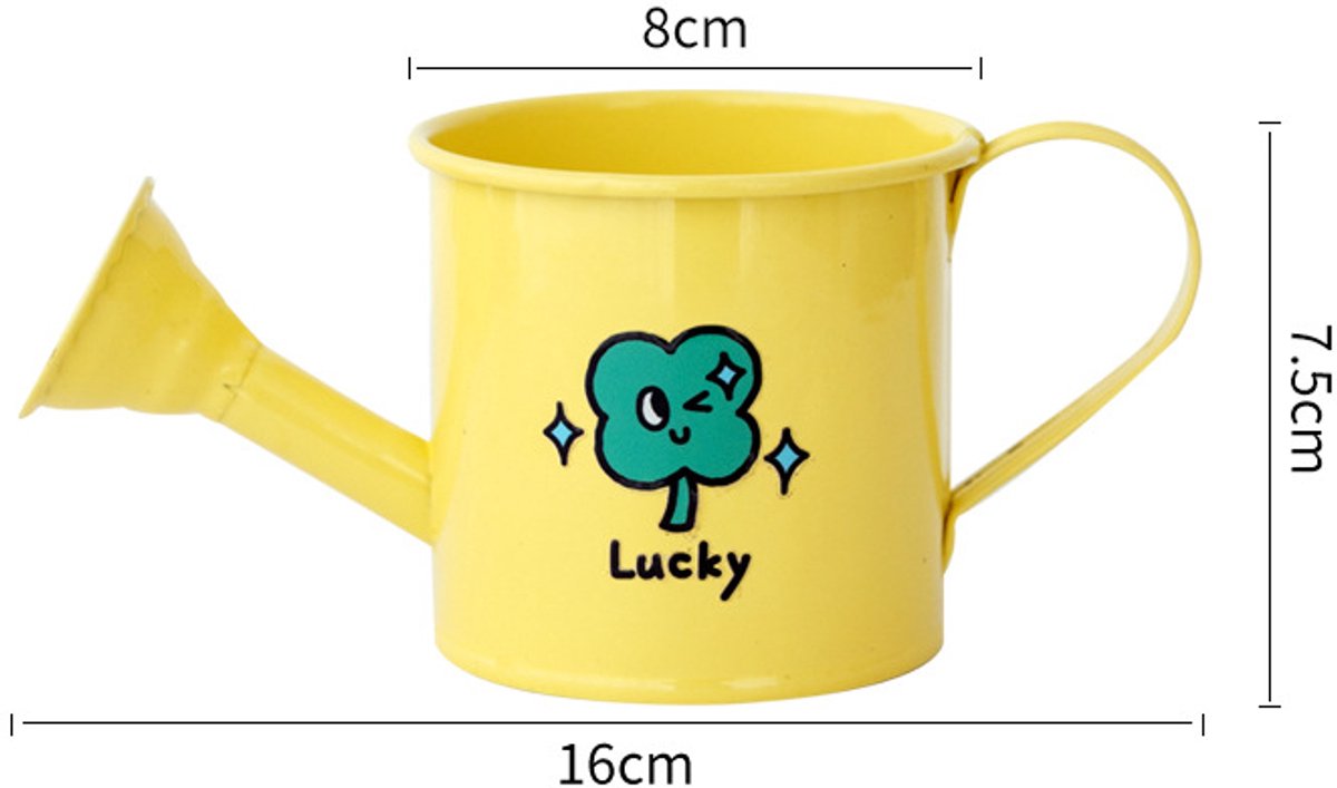 Casting Kettle - Iron Garden Small Household Casting Kettle - Bucket - Four-Leaf Clover - Yellow - Image 4