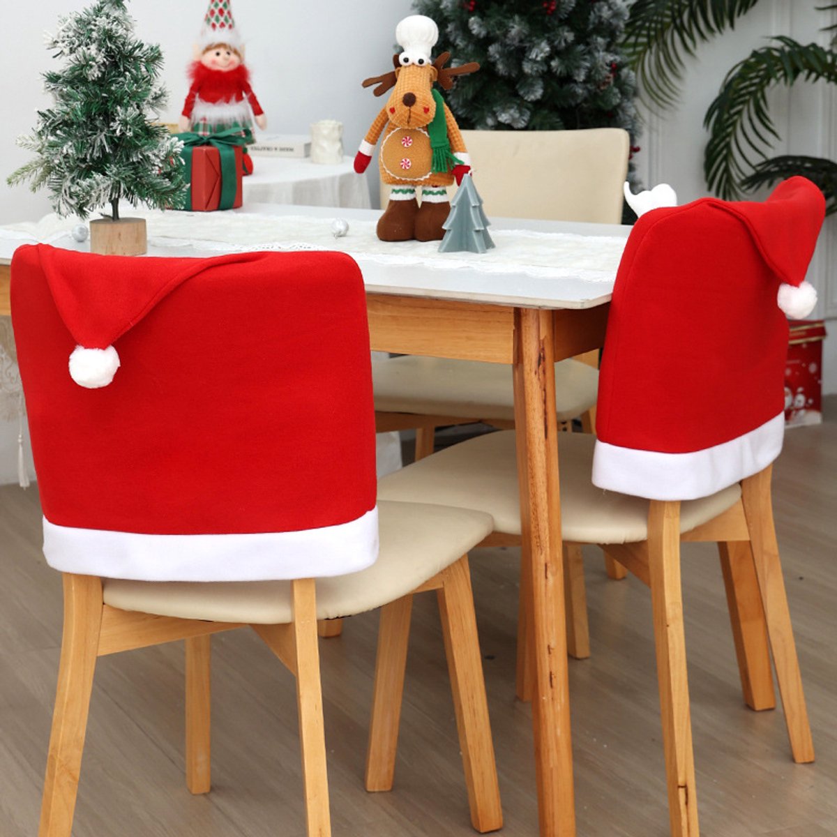Chair Covers - Set of 6 - Christmas Chair Covers - Red Chair Covers - Christmas Chair Covers - Christmas Decorations - Image 4