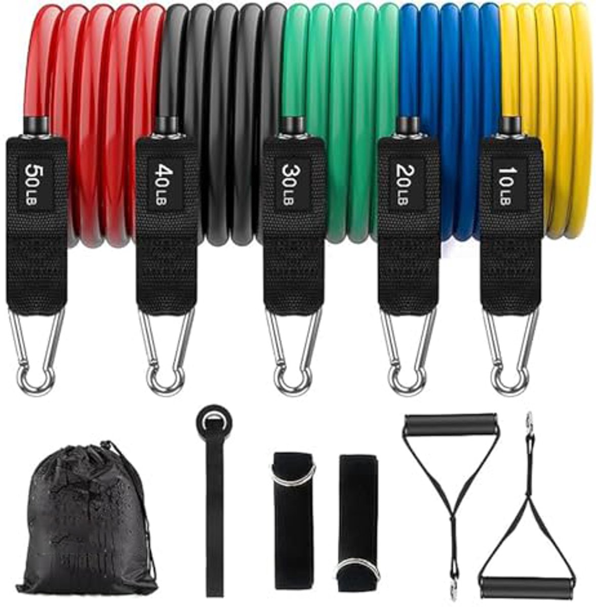 Resistance Bands - Exercise Bands - Training Bands - Resistance Bands with Handles for Men and Women - Exercise Bands for Fitness and Strength Training at Home - Image 1