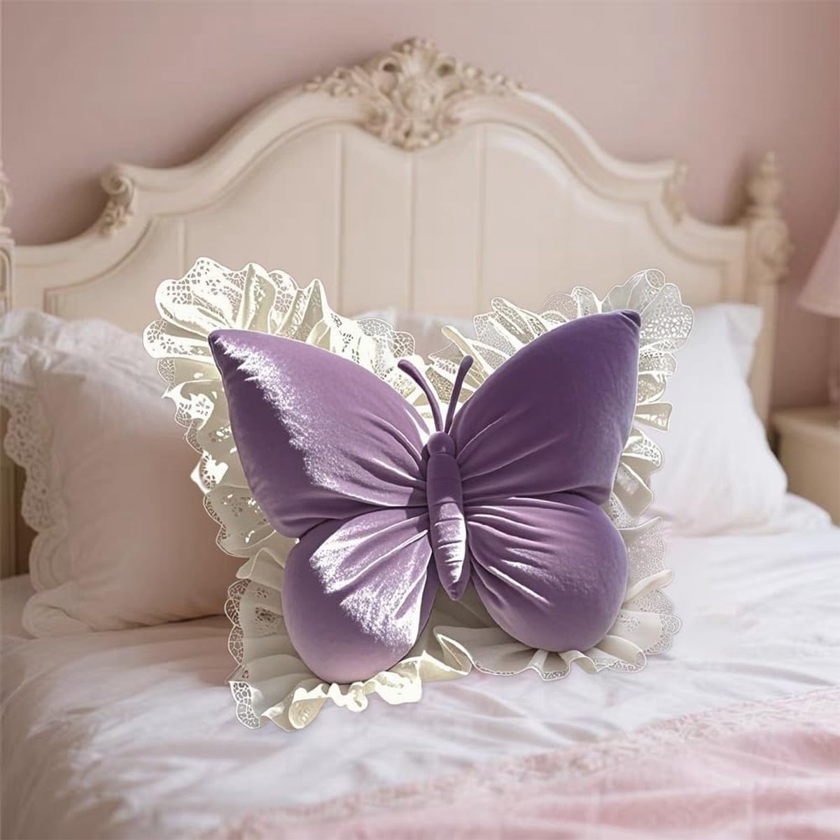 Decorative Cushions - Butterfly-shaped decorative cushion - Soft, supportive cushion - Suitable for office chairs and car seats (Purple) - Image 3