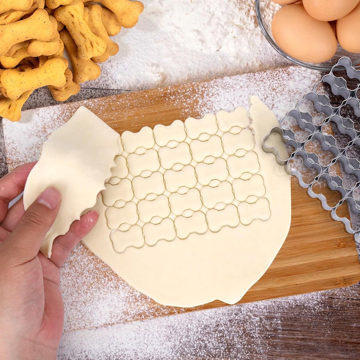 Bone Cookie Cutters - Stainless Steel Baking Cup Set - Kitchen & Baking Tools - With Cleaning Brush - Enjoy cooking with your kids. - Image 2