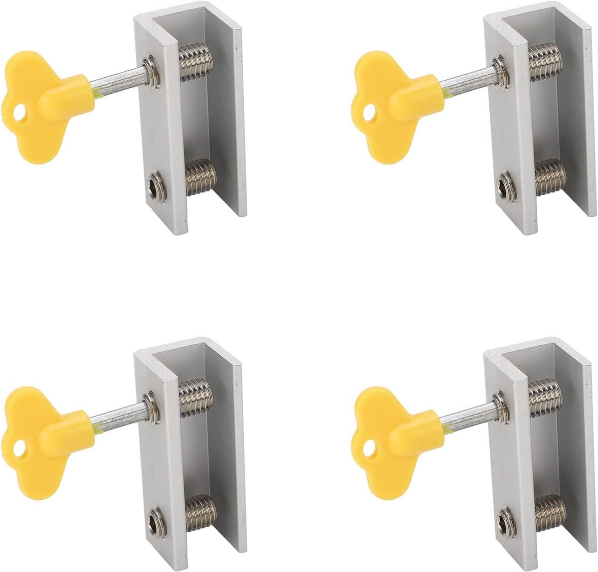 4-pack Door & Window Security - Aluminum and Stainless Steel - Reusable Window Locks - Improved Airflow - With Protective Pads - Suitable for Offices - Image 2
