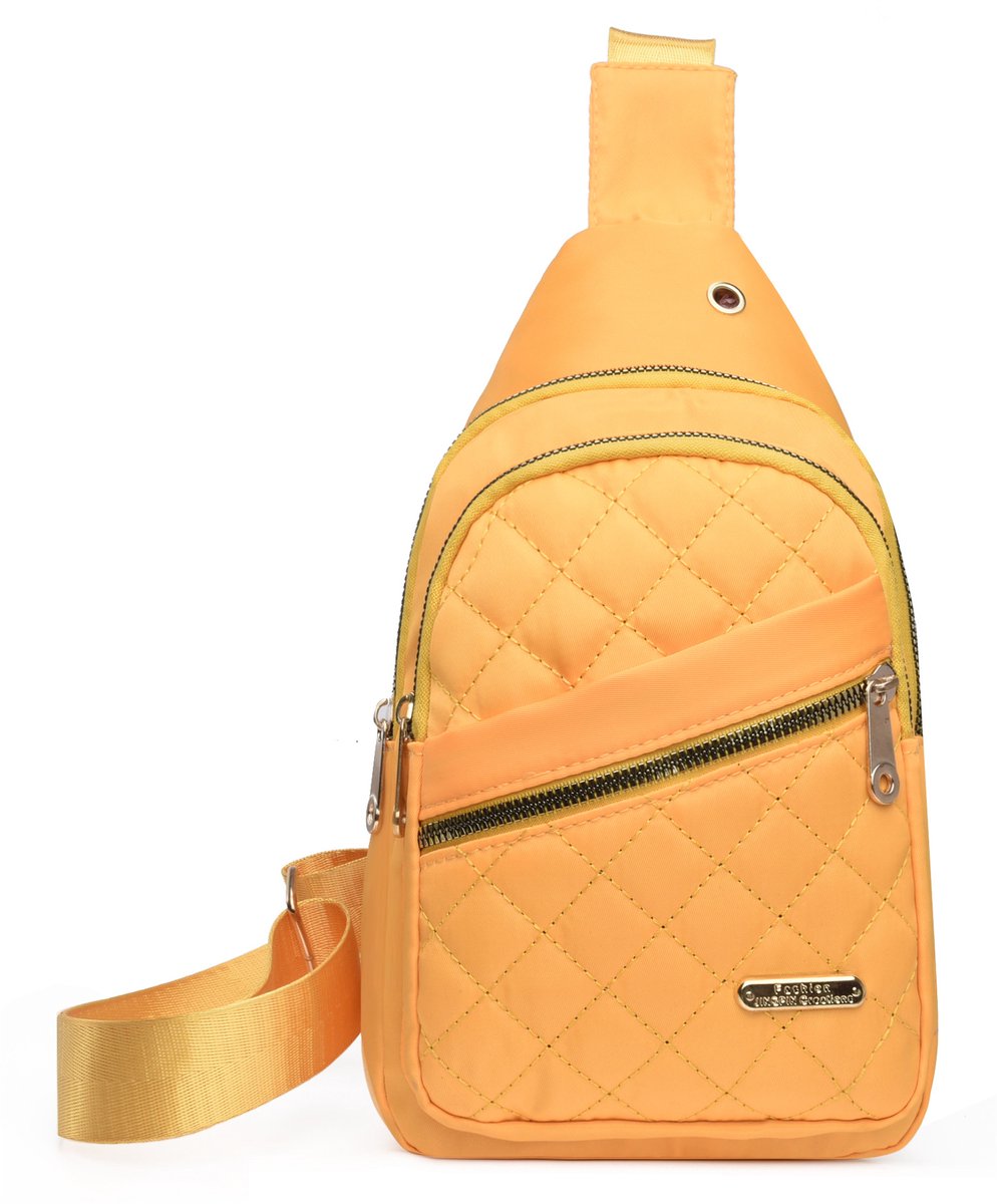 Unisex Shoulder Bag - 5 Storage Pockets & Cable Grommet - Women's Crossbody Bag - Men's Crossbody Bag - Crossbody Bags - Sling Bag - Adjustable Carrying Style (Cross/Shoulder/Chest) - Yellow - Image 1