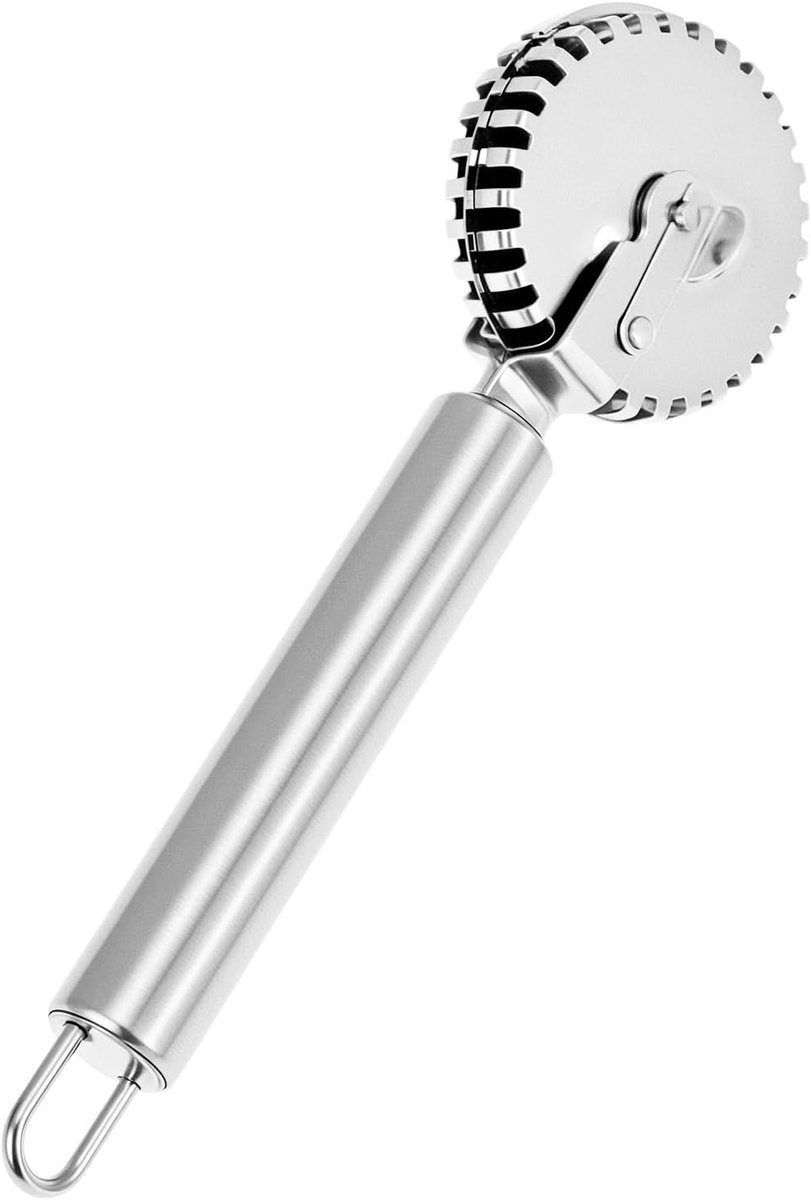 Luxury Rotary Cutter for Embossing - Baking Tools - Dough and Pastry Tools Made of Stainless Steel - Equipped with an Ergonomic Handle - Dishwasher Safe - Suitable for Cutting, Sealing and Pressing - Image 1