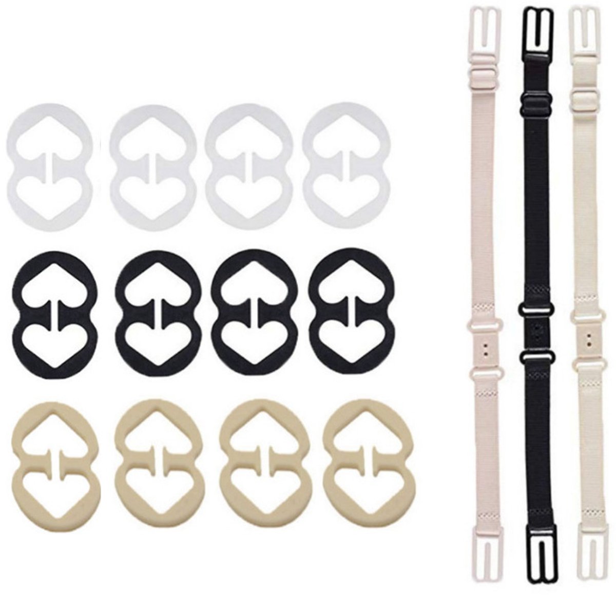 Clothespins - Bra Band Clips - 3 Bra Band Clips and 6 Pairs of Bra Clips - Adjustable Bra Band Clips - Soft and comfortable, stretchy and suitable for all cup sizes - Image 1