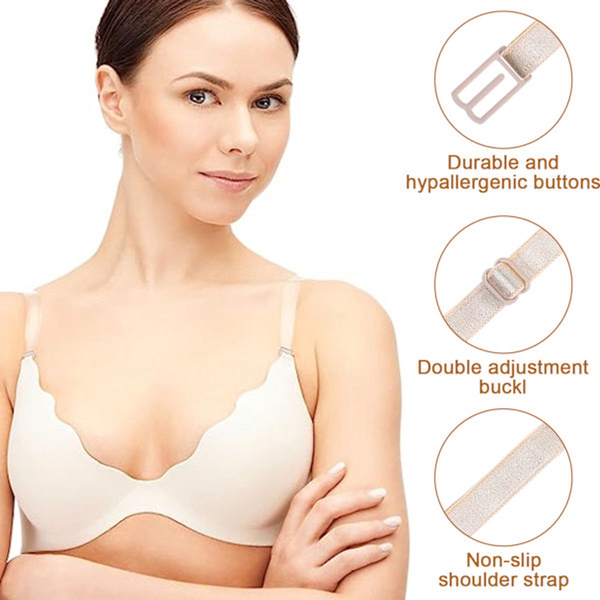Clothespins - Bra Band Clips - 3 Bra Band Clips and 6 Pairs of Bra Clips - Adjustable Bra Band Clips - Soft and comfortable, stretchy and suitable for all cup sizes - Image 2