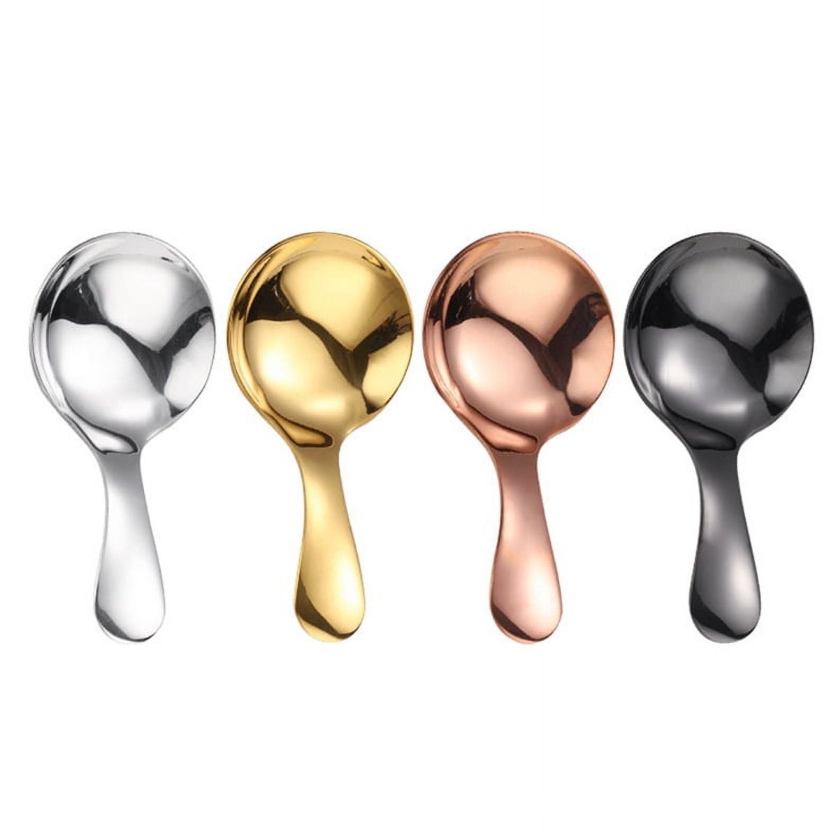 4-pack - small spoons - spoons with short handle - suitable for pots - for salt, sugar, spices, coffee, tea, desserts - Image 1