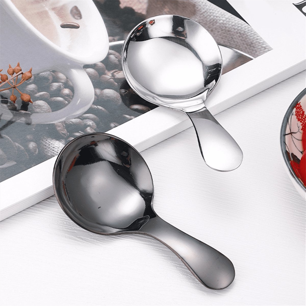 4-pack - small spoons - spoons with short handle - suitable for pots - for salt, sugar, spices, coffee, tea, desserts - Image 3