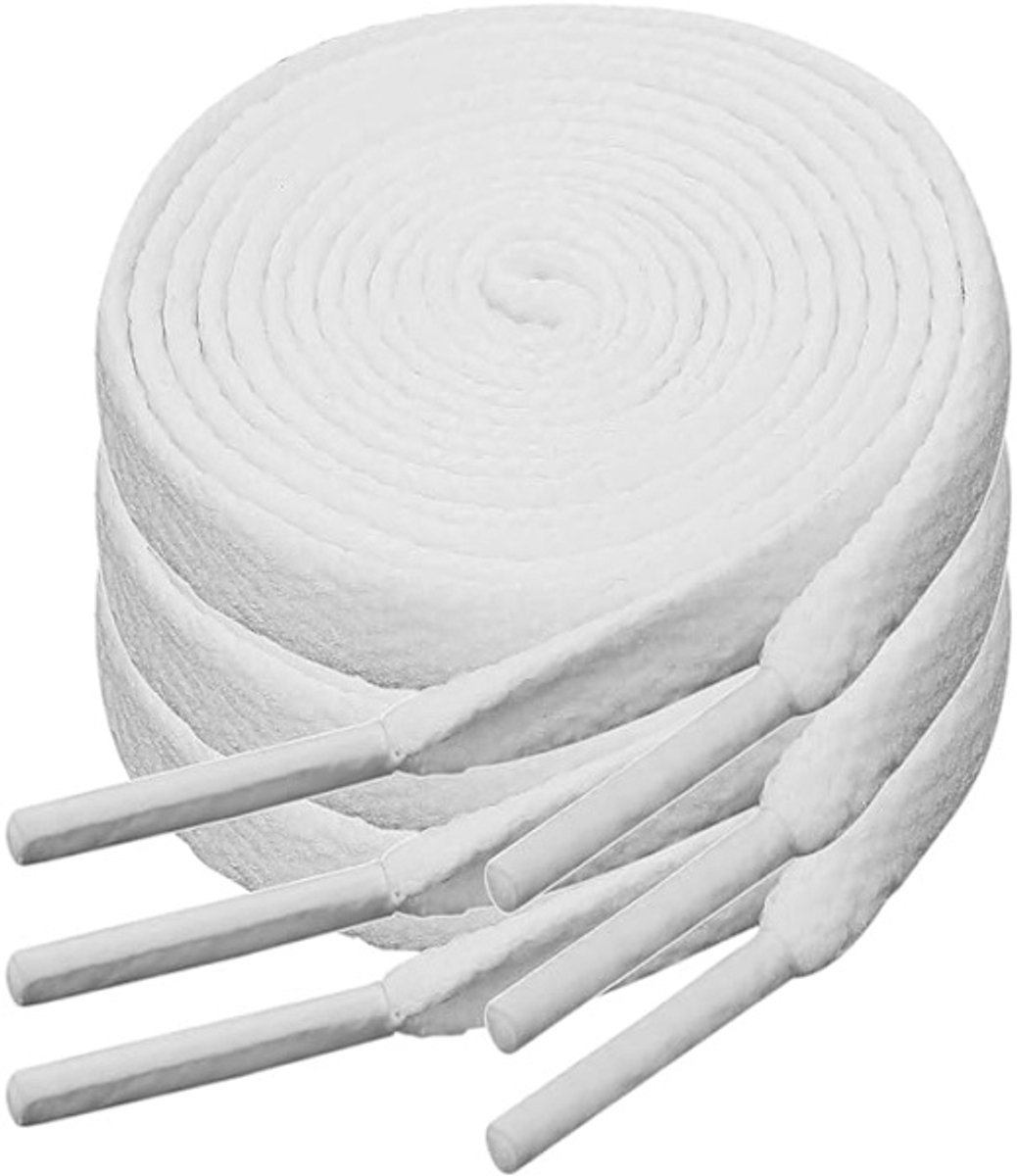 White flat laces - suitable for sports shoes, etc. White 120 cm 3 pairs - Image 1