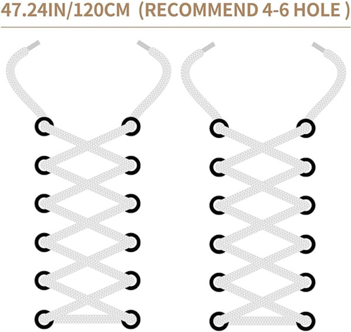 White flat laces - suitable for sports shoes, etc. White 120 cm 3 pairs - Image 2